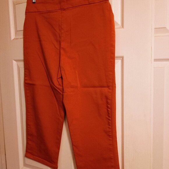 Croft & Barrow Burnt Orange, Capris Sz 10, Stretch, High Rise, Pockets, NWOT - Picture 2 of 4